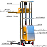 Semi Electric Platform & Fork Stacker Lifter Capacity 400Kg