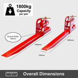 1800kg Front End Bucket Loader Clamp on Fork Extensions