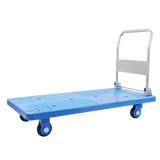 400Kg Rated Heavy Duty Blue Plastic Foldable Flatbed Platform Trolley