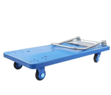 400Kg Rated Heavy Duty Blue Plastic Foldable Flatbed Platform Trolley