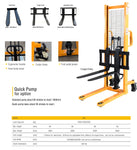 Heavy Duty Manual Fork Standard Leg Stacker 1000kg capacity