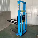 1000kg Semi Electric Portable Self Loading Stacker Pallet Lifter Forklift 1.3m