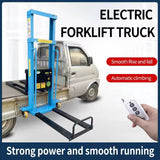 1000kg Semi Electric Portable Self Loading Stacker Pallet Lifter Forklift 1.3m
