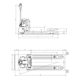 2T Full Electric Pallet Jack Truck with Lithium Battery 685mm Wide