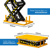 4000kg capacity Double Scissor Electric Lift Table