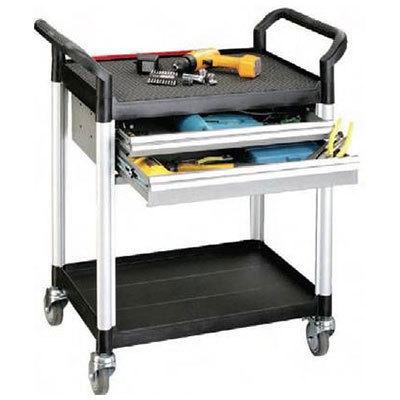 Twin Drawers Double Deck Tool Trolley 