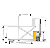 1000Kg Electric Scissor High Lift Pallet Jack Truck 680mm wide