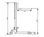 1000Kg Straddle Leg Manual Pallet Fork Stacker 1.6m Lift