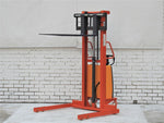 1500Kg Semi Auto Electric Fork Straddle Leg Stacker 3.0m Lift