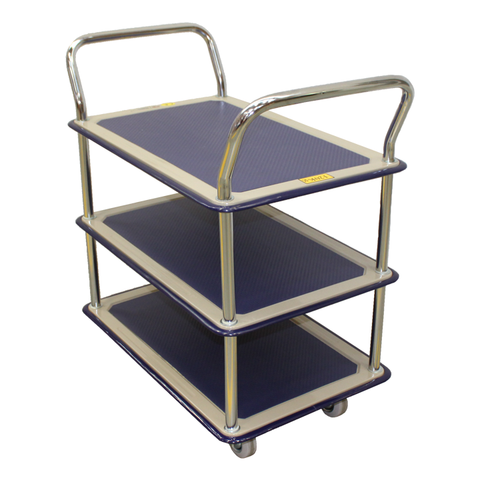 370kg Capacity 3 Tier Double Handle Platform Trolley